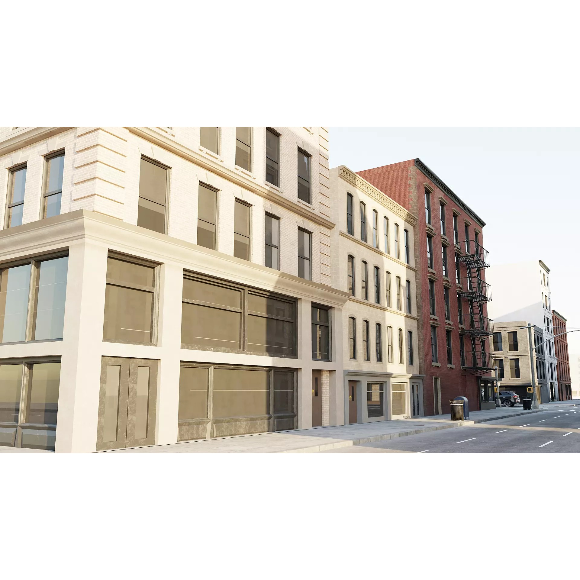 New York Block - Low-Poly Game-Ready 3D Model - View 10