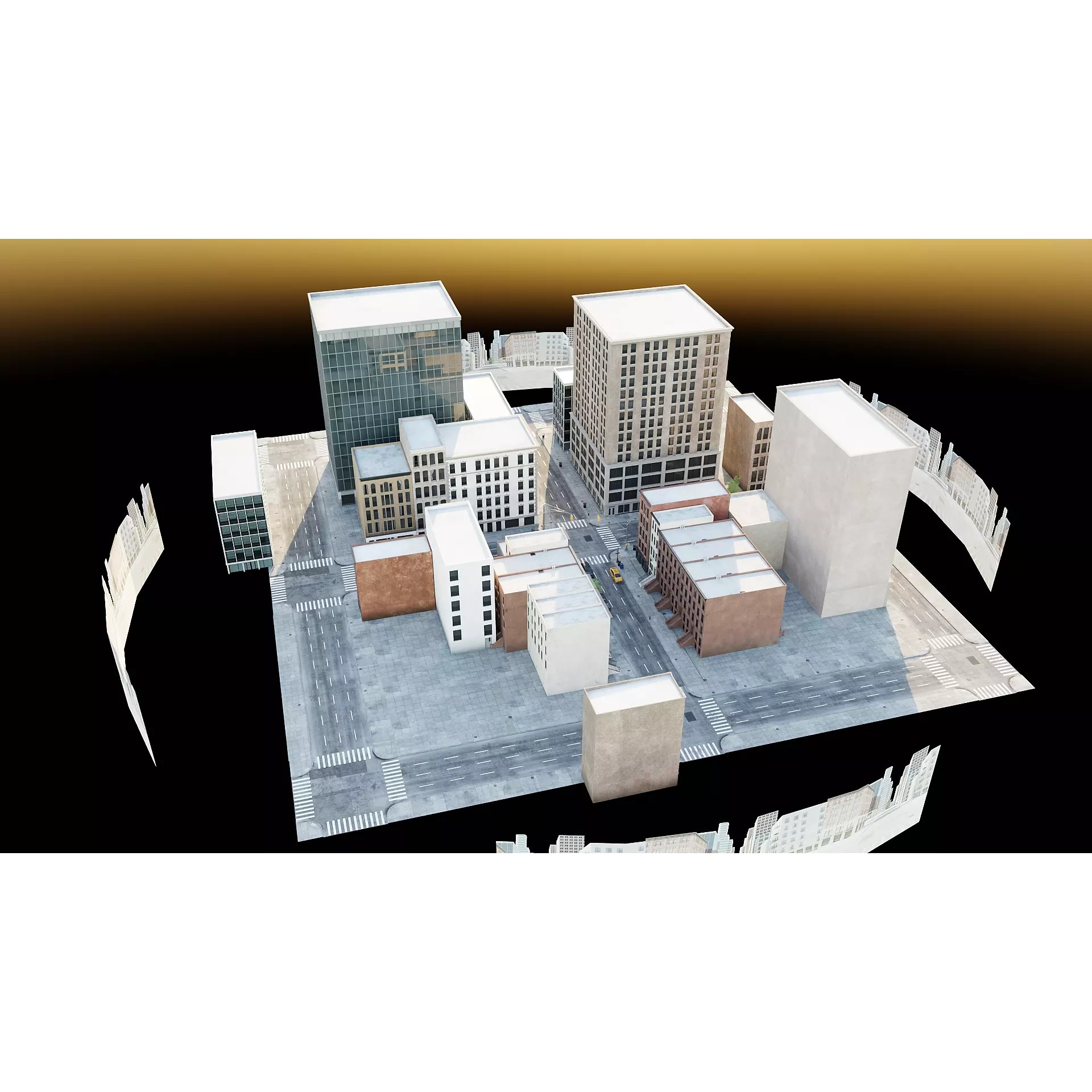 New York Block - Low-Poly Game-Ready 3D Model - View 14