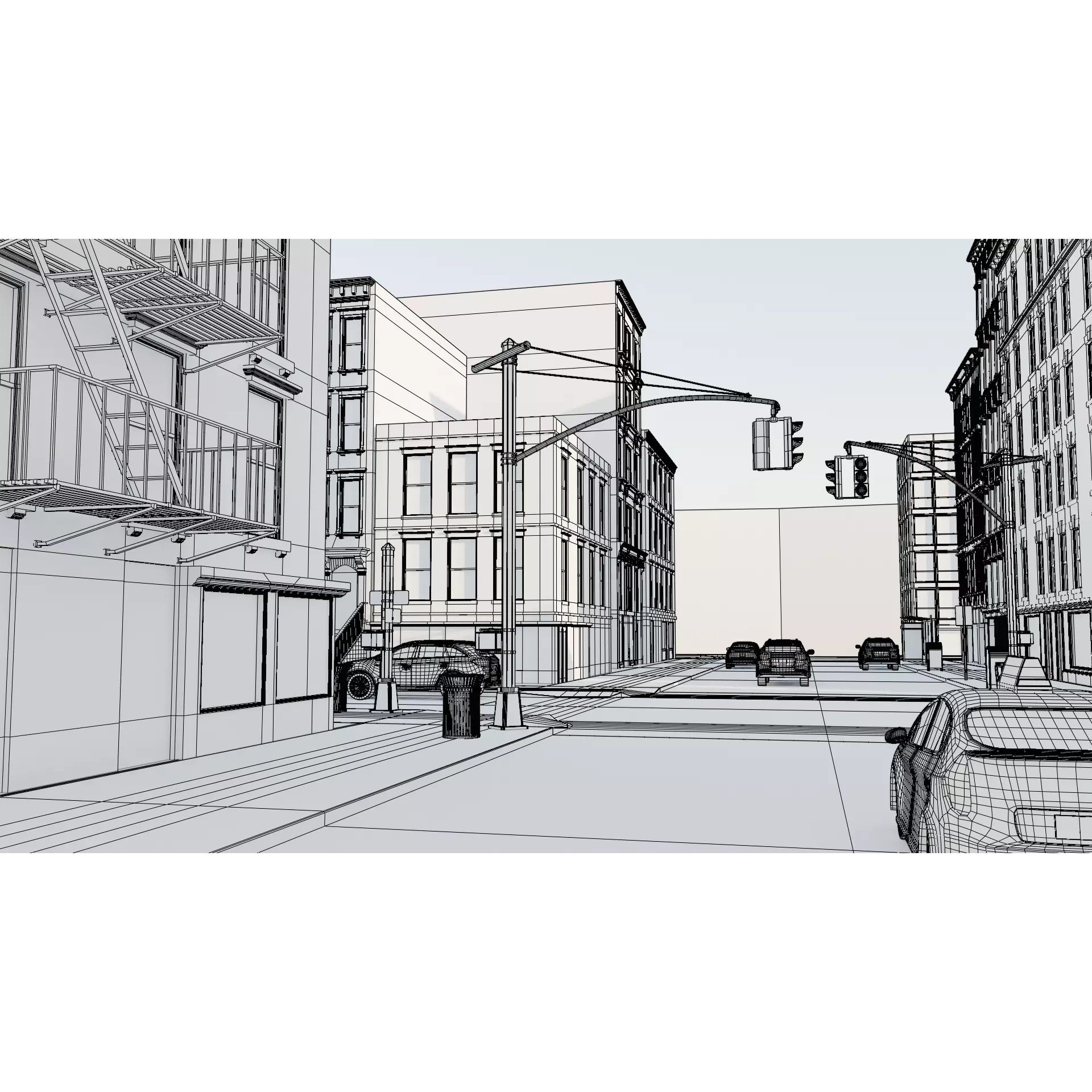 New York Block - Low-Poly Game-Ready 3D Model - View 18