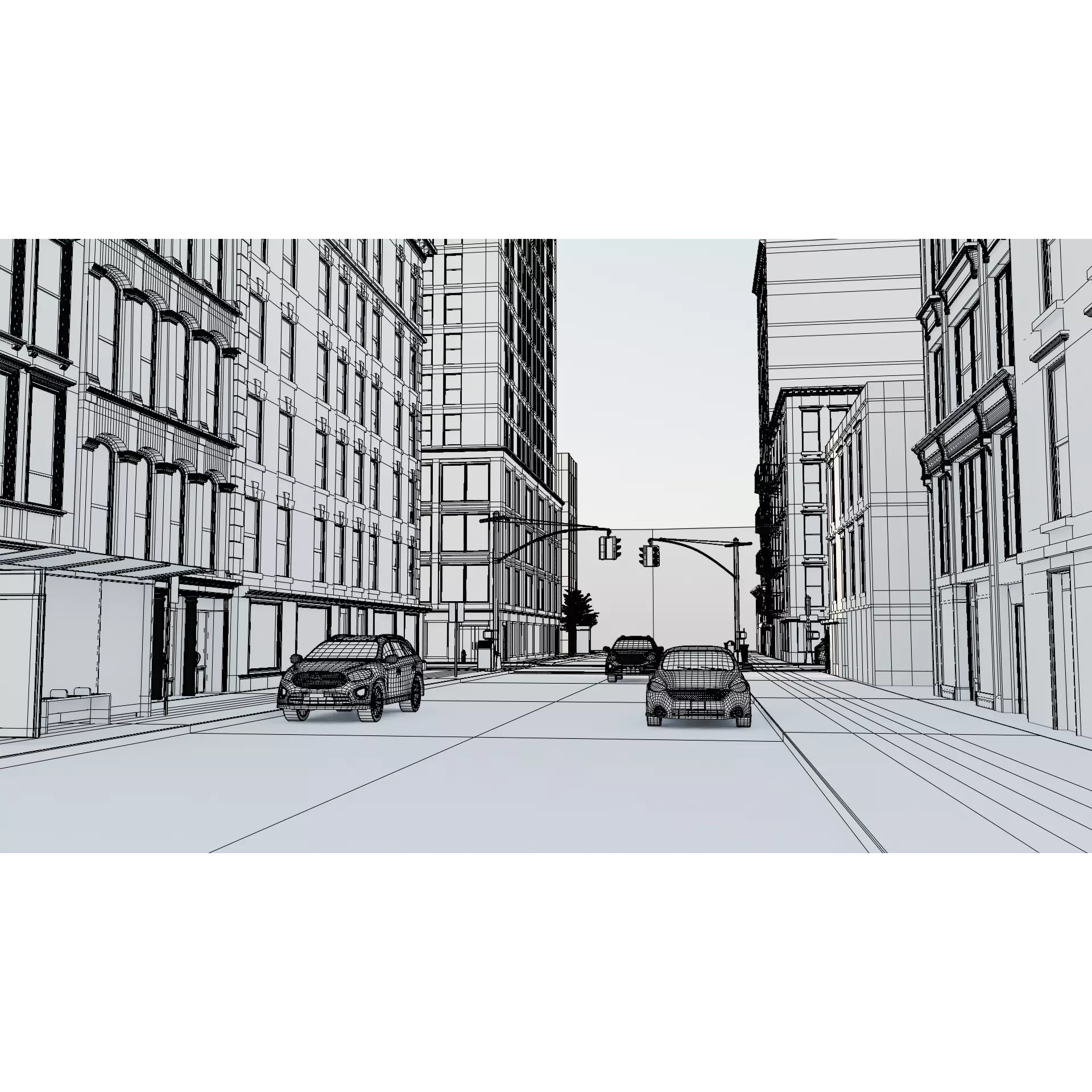 New York Block - Low-Poly Game-Ready 3D Model - View 19