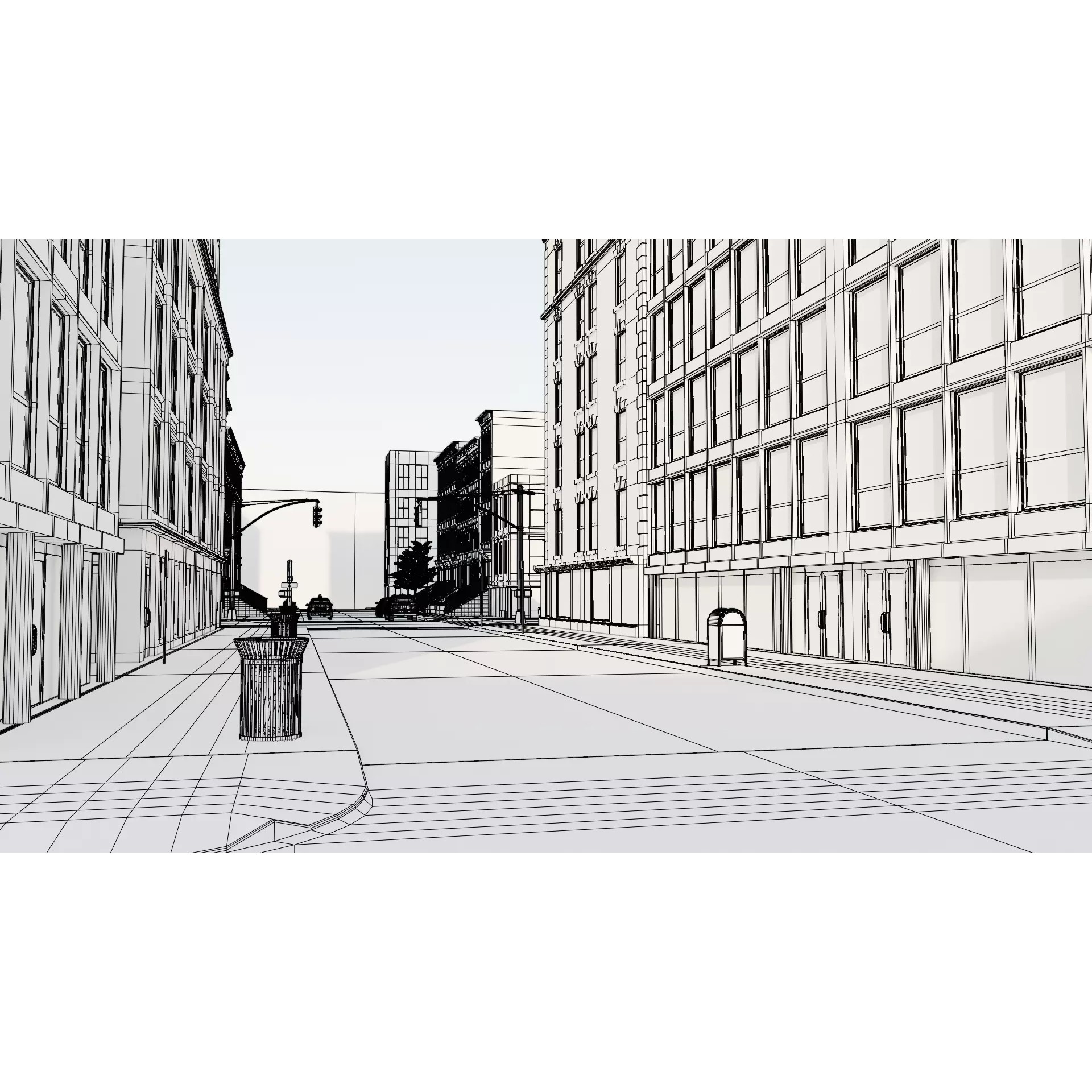 New York Block - Low-Poly Game-Ready 3D Model - View 22