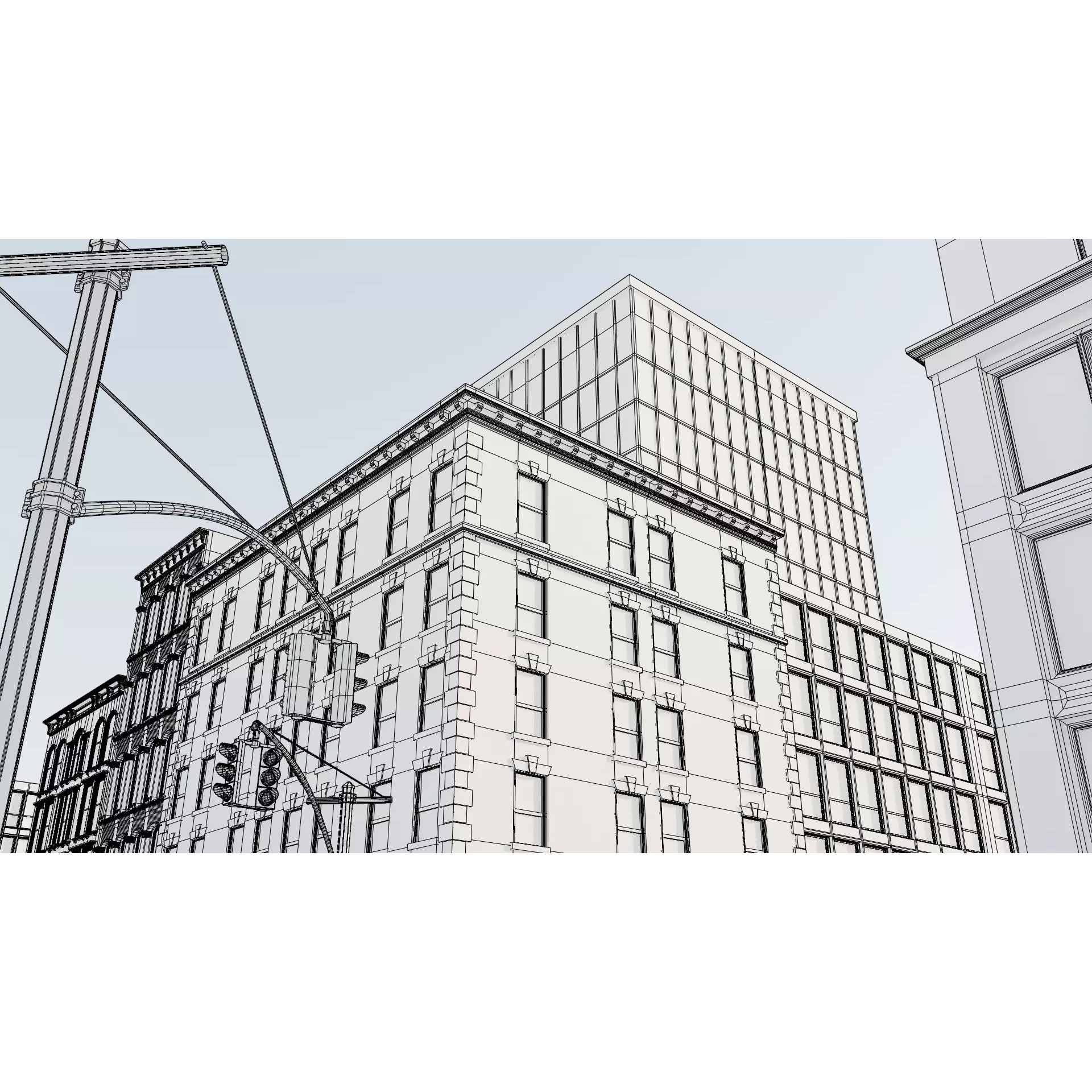 New York Block - Low-Poly Game-Ready 3D Model - View 25