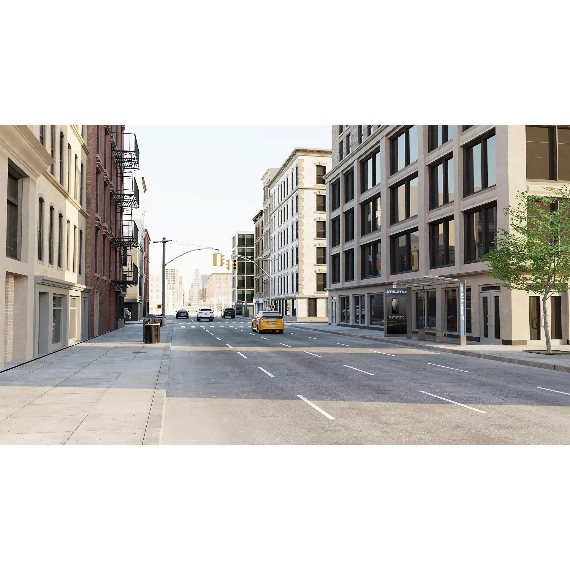 New York Block - Low-Poly Game-Ready 3D Model - View 4