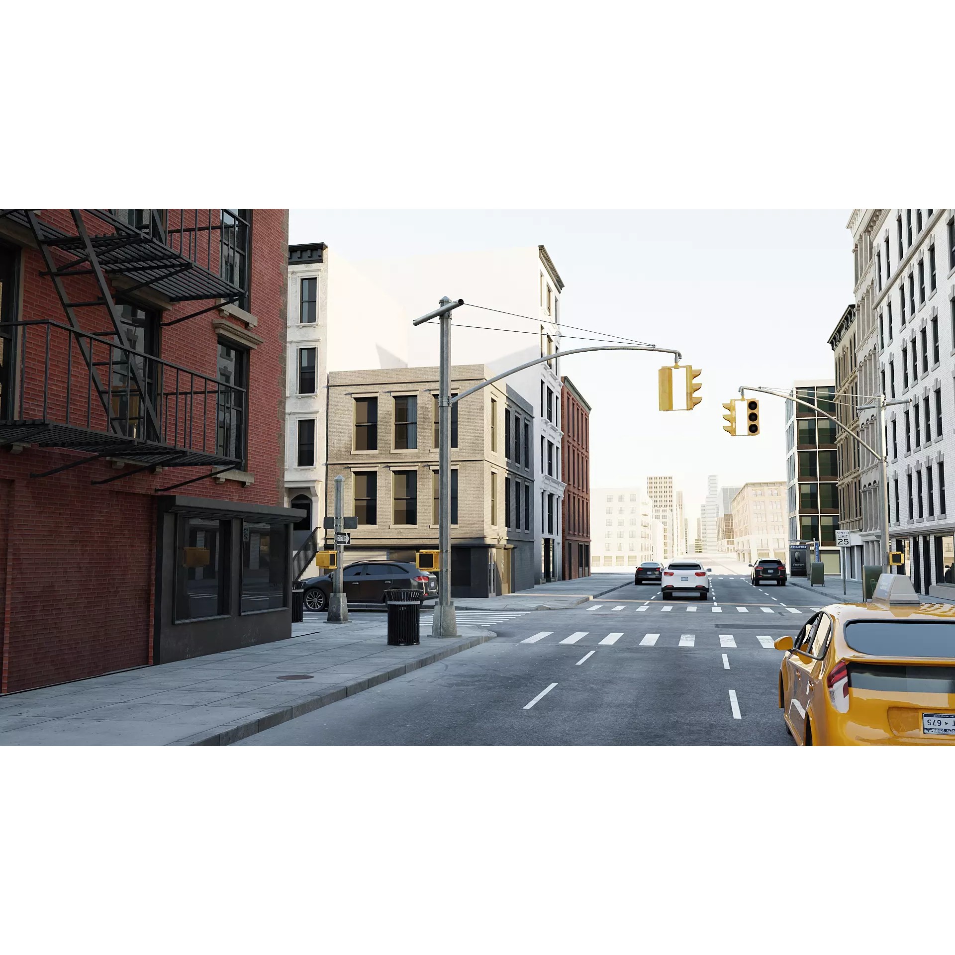New York Block - Low-Poly Game-Ready 3D Model - View 5