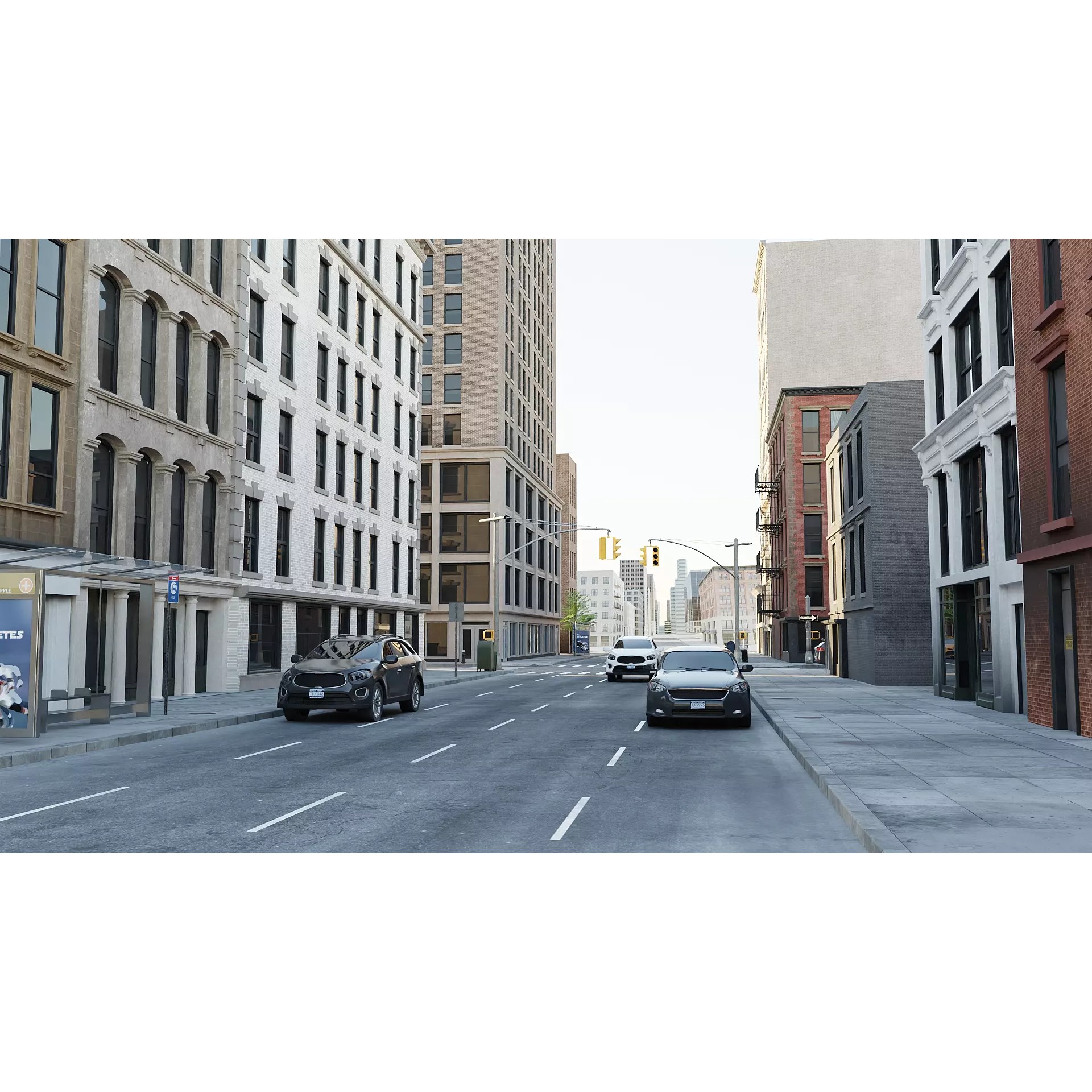 New York Block - Low-Poly Game-Ready 3D Model - View 6