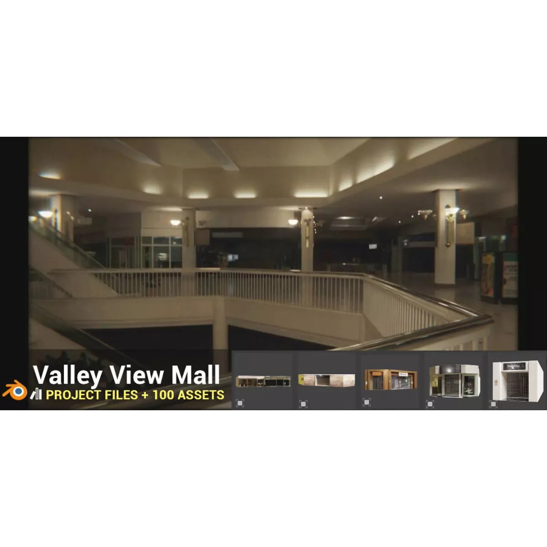 Valley View Mall 3D Model – Detailed Interior Asset, Blender & FBX - View 2