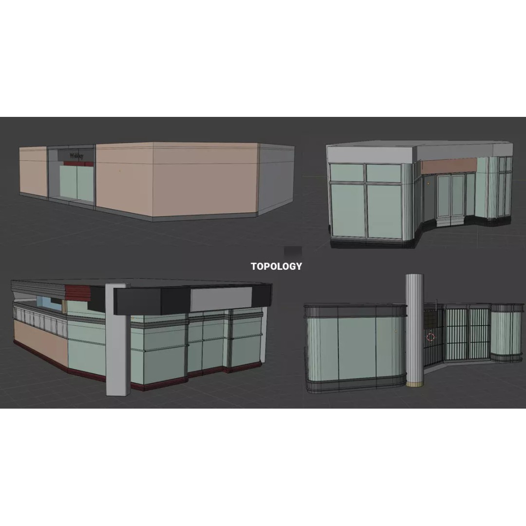 Valley View Mall 3D Model – Detailed Interior Asset, Blender & FBX - View 4