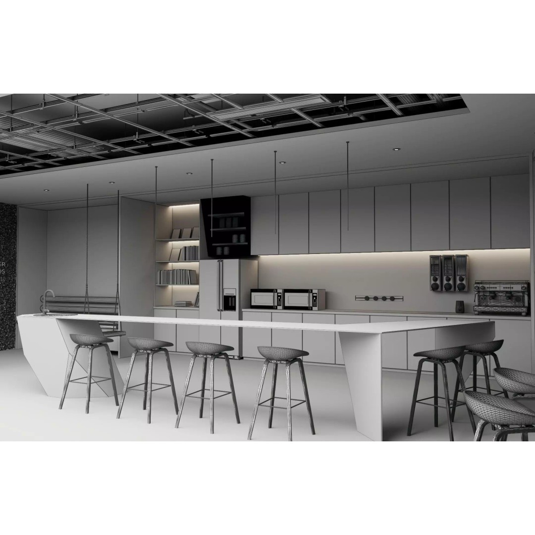 Coffee Shop 3D Model – Low Poly Modern Interior with Rigging and Textures - View 13