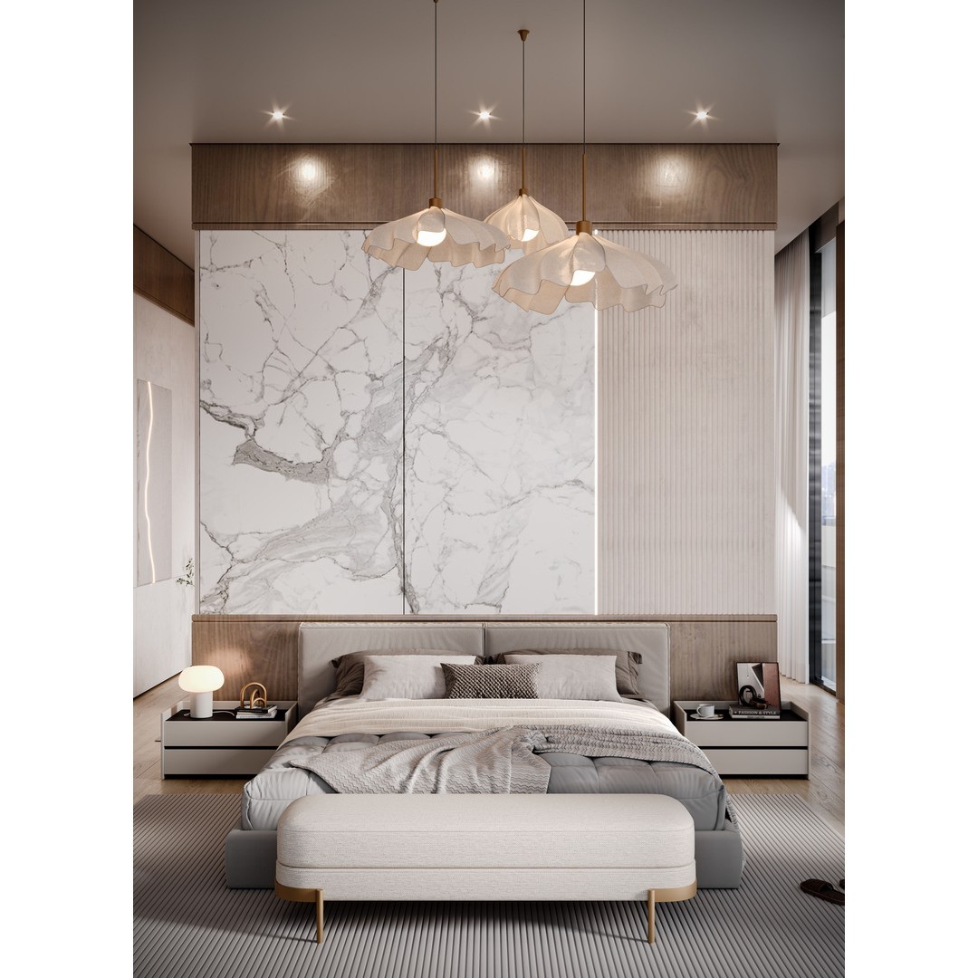Modern Bedroom 3D Model – Luxury Interior Design with Textures, FBX - View 5