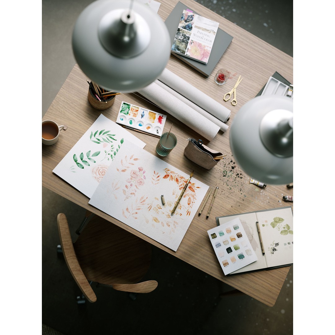 Watercolor Room Interior 3D Model – High Detail Scene with Textures - View 12