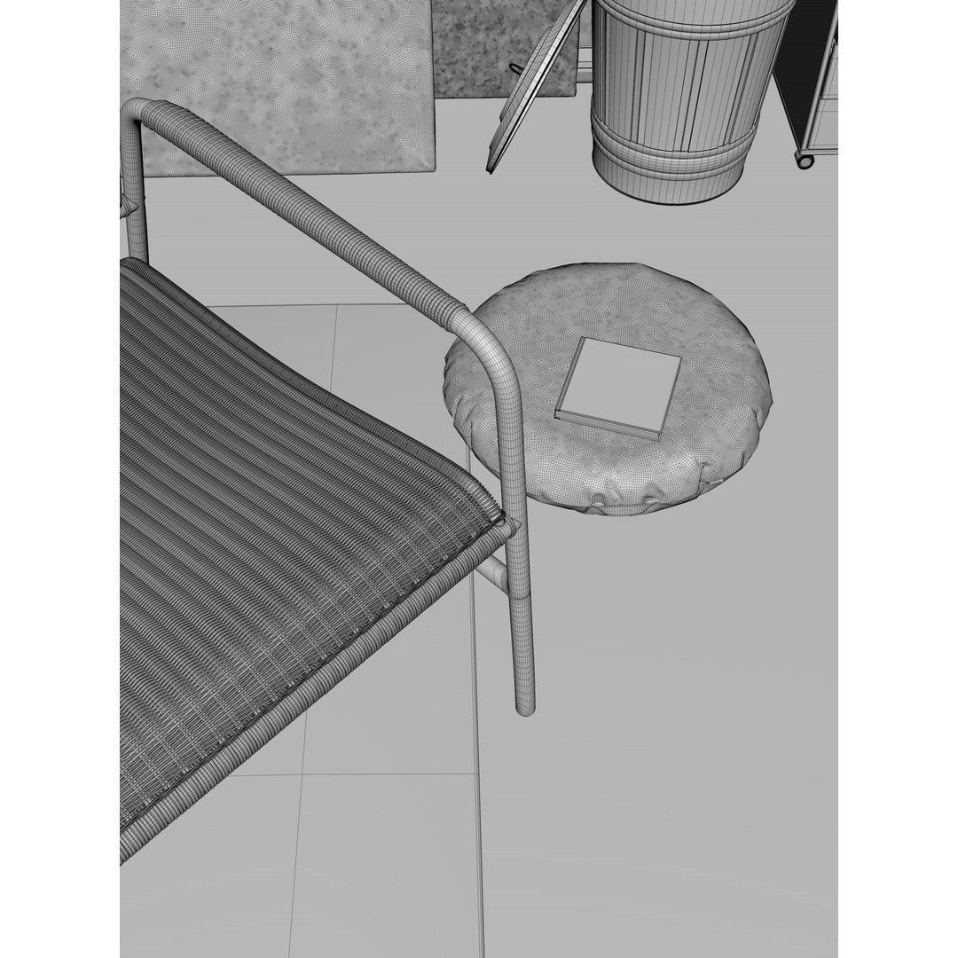 Watercolor Room Interior 3D Model – High Detail Scene with Textures - View 20