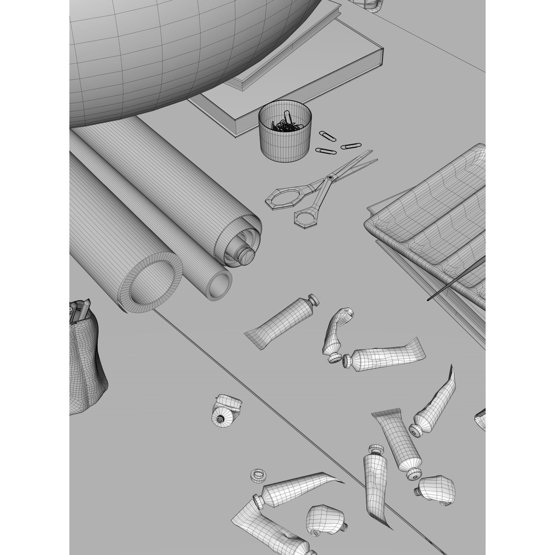 Watercolor Room Interior 3D Model – High Detail Scene with Textures - View 30