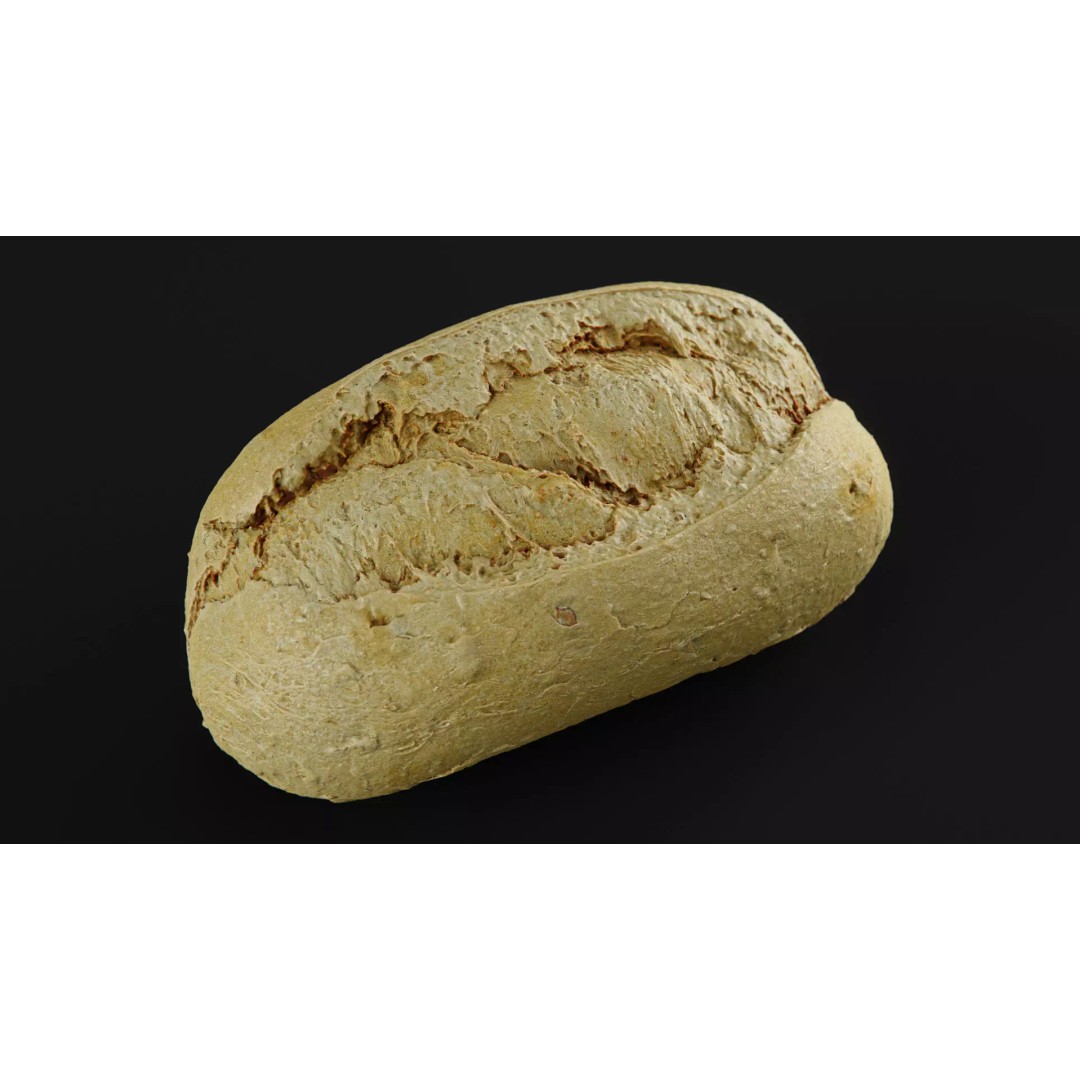 Wholegrain Bun 3D Model – Low Poly PBR Asset, FBX, OBJ, Blender - View 2