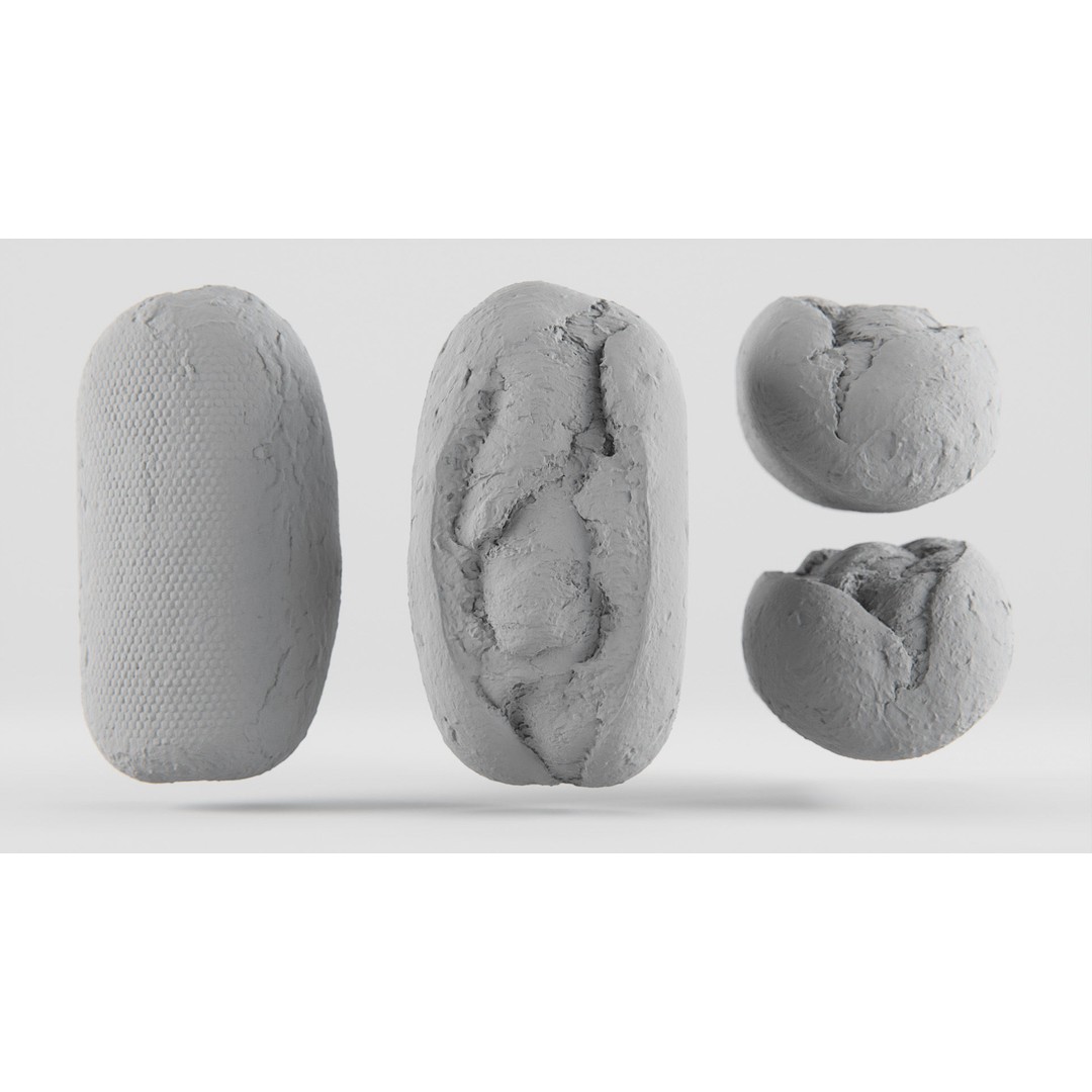 Wholegrain Bun 3D Model – Low Poly PBR Asset, FBX, OBJ, Blender - View 5