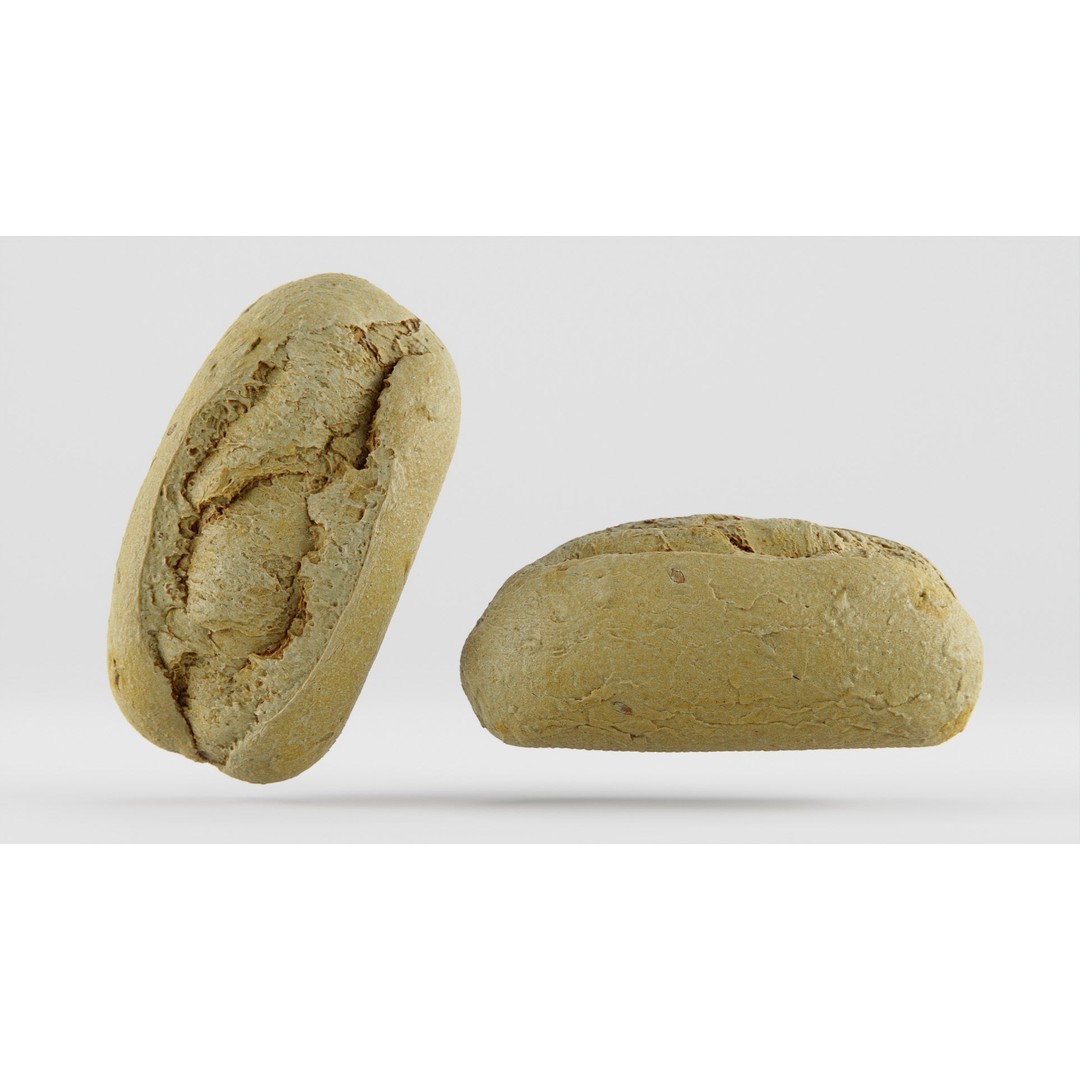 Wholegrain Bun 3D Model – Low Poly PBR Asset, FBX, OBJ, Blender - View 8