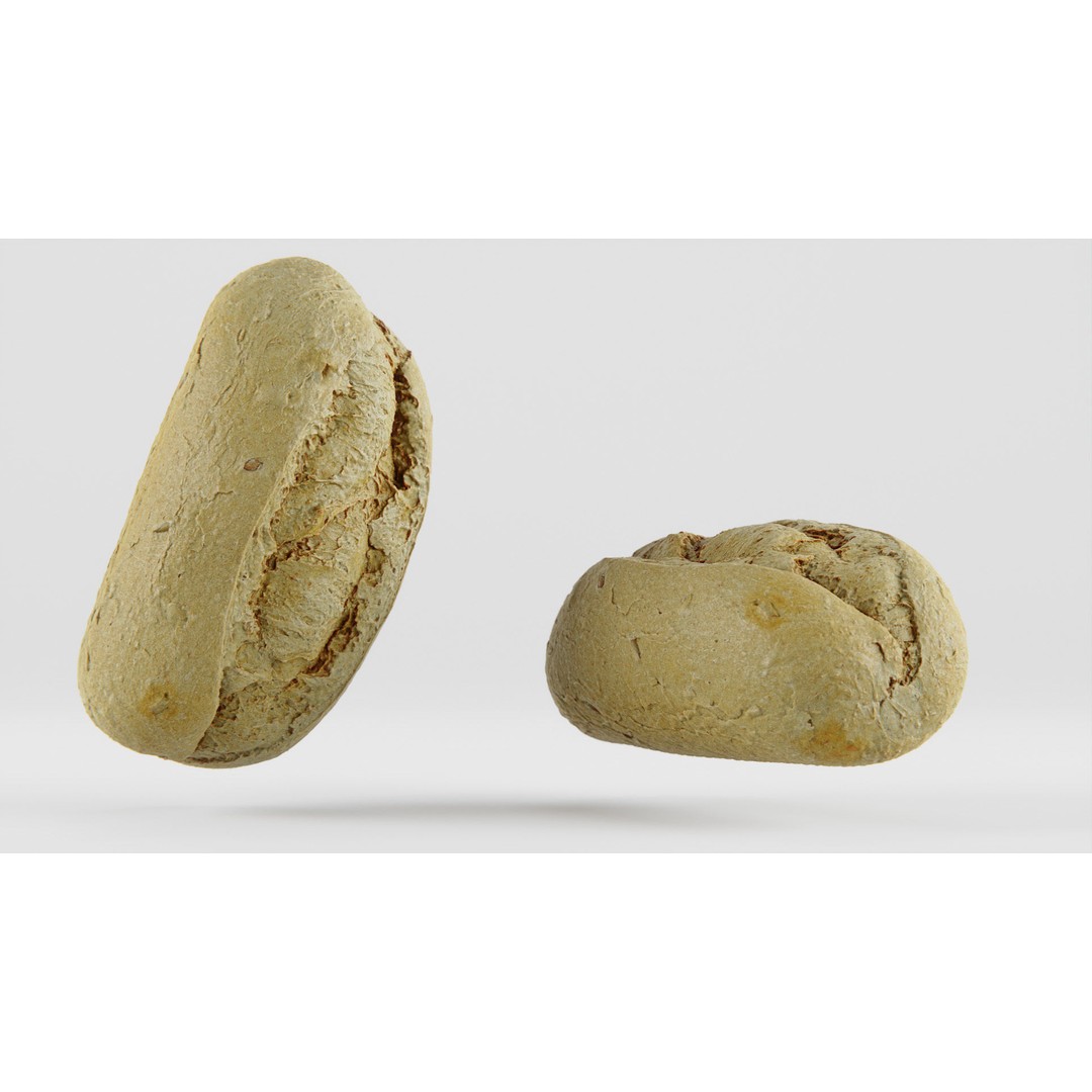 Wholegrain Bun 3D Model – Low Poly PBR Asset, FBX, OBJ, Blender - View 9
