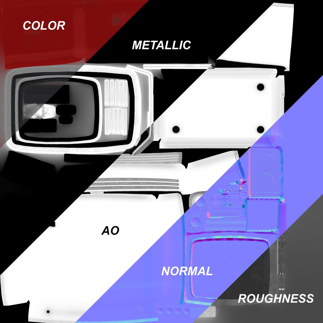Retro Portable TV 3D Model – Low Poly Game Asset, FBX, Blender - View 17