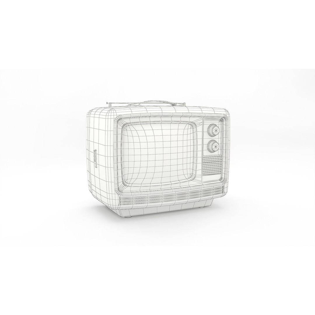 Retro Portable TV 3D Model – Low Poly Game Asset, FBX, Blender - View 3