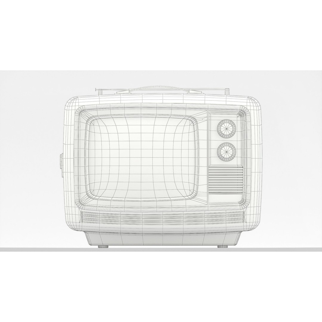 Retro Portable TV 3D Model – Low Poly Game Asset, FBX, Blender - View 5