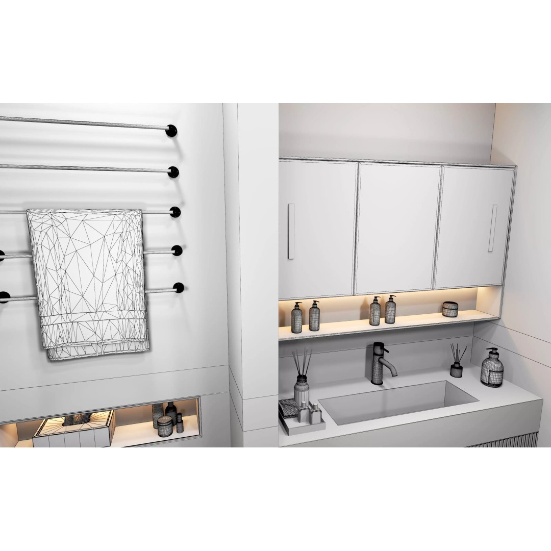 Luxury Bathroom 3D Model – Modern Interior Design, FBX & OBJ Formats