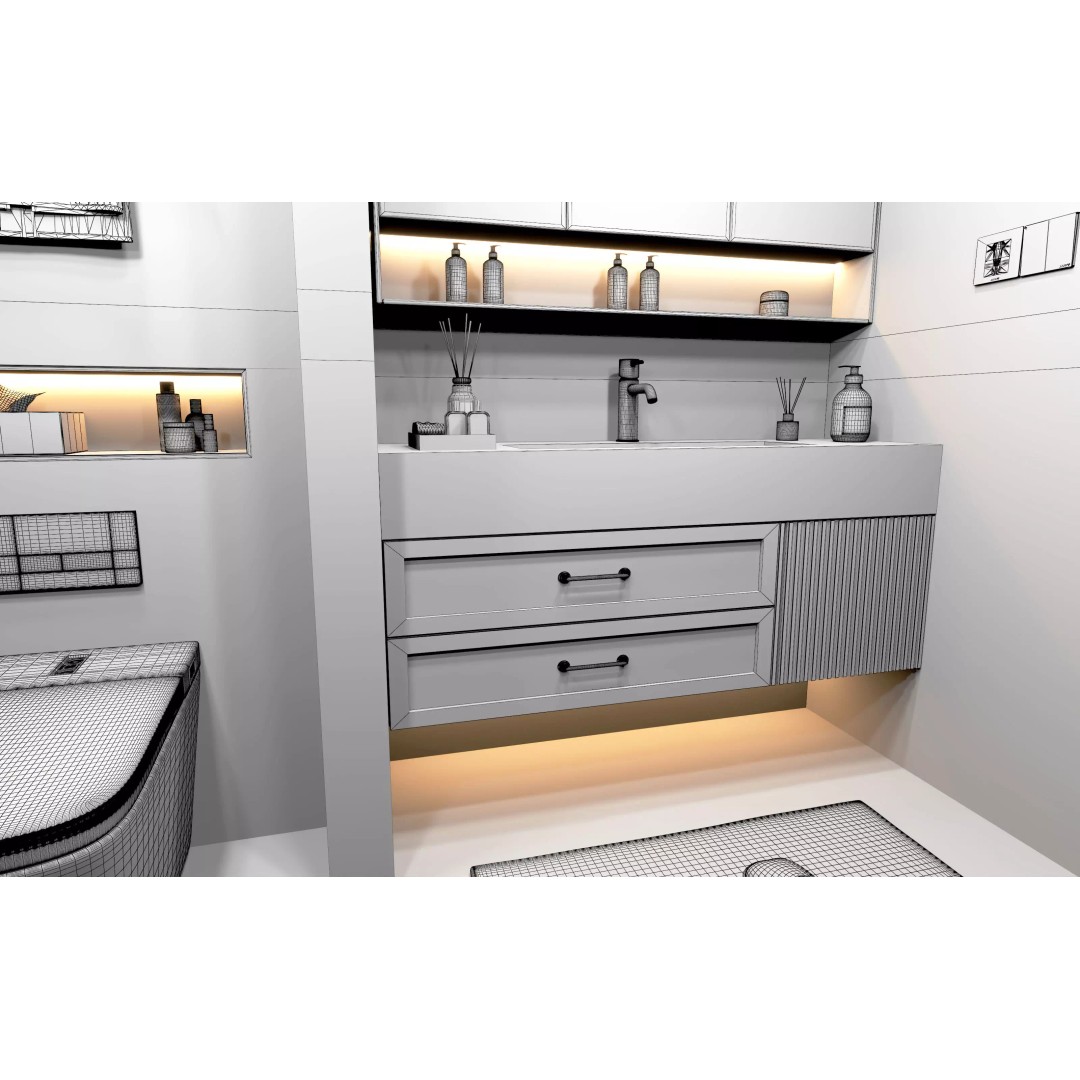 Luxury Bathroom 3D Model – Modern Interior Design, FBX & OBJ Formats - View 18