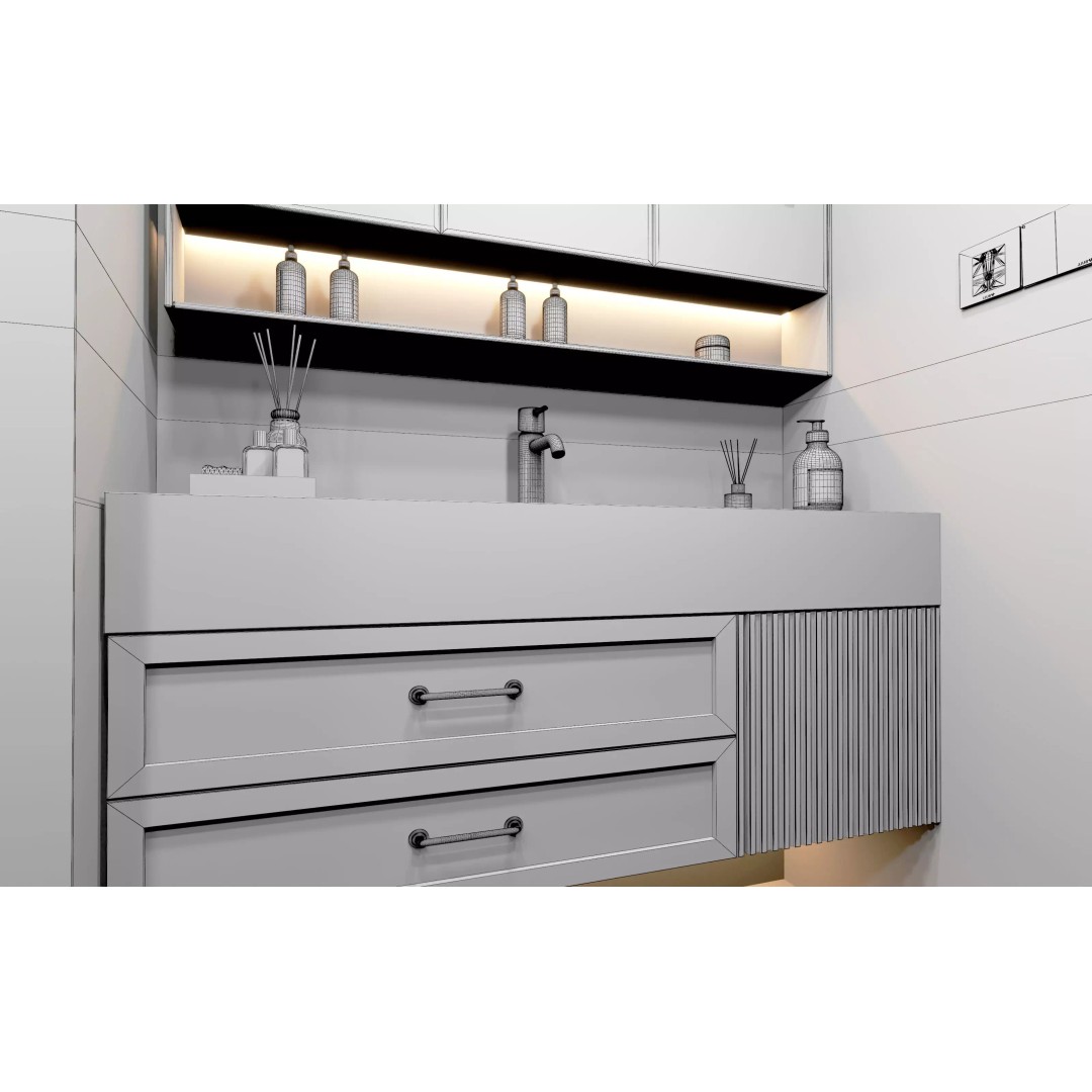 Luxury Bathroom 3D Model – Modern Interior Design, FBX & OBJ Formats - View 21