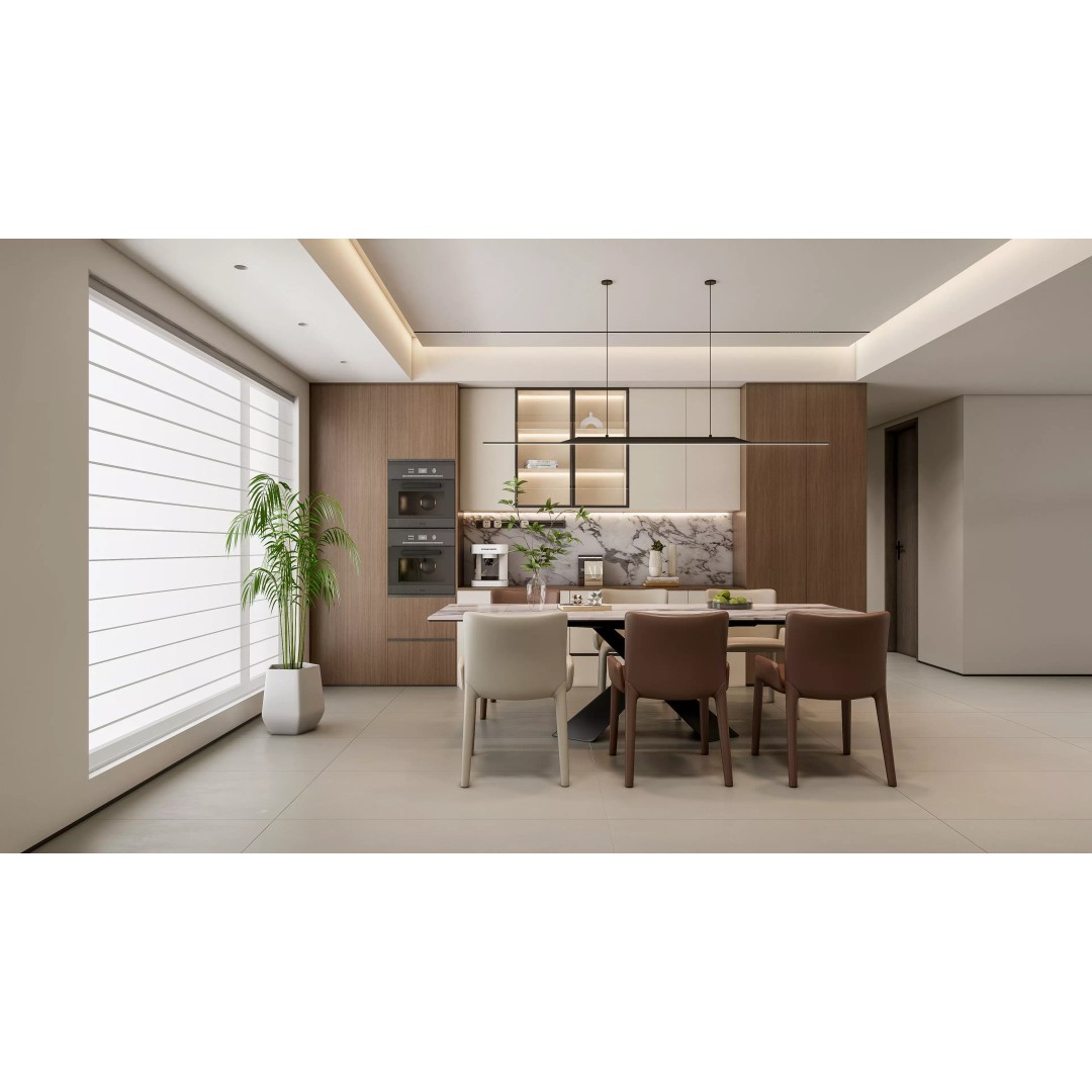 Dining Room 3D Model – Modern Interior Scene with Table and Chairs - View 3