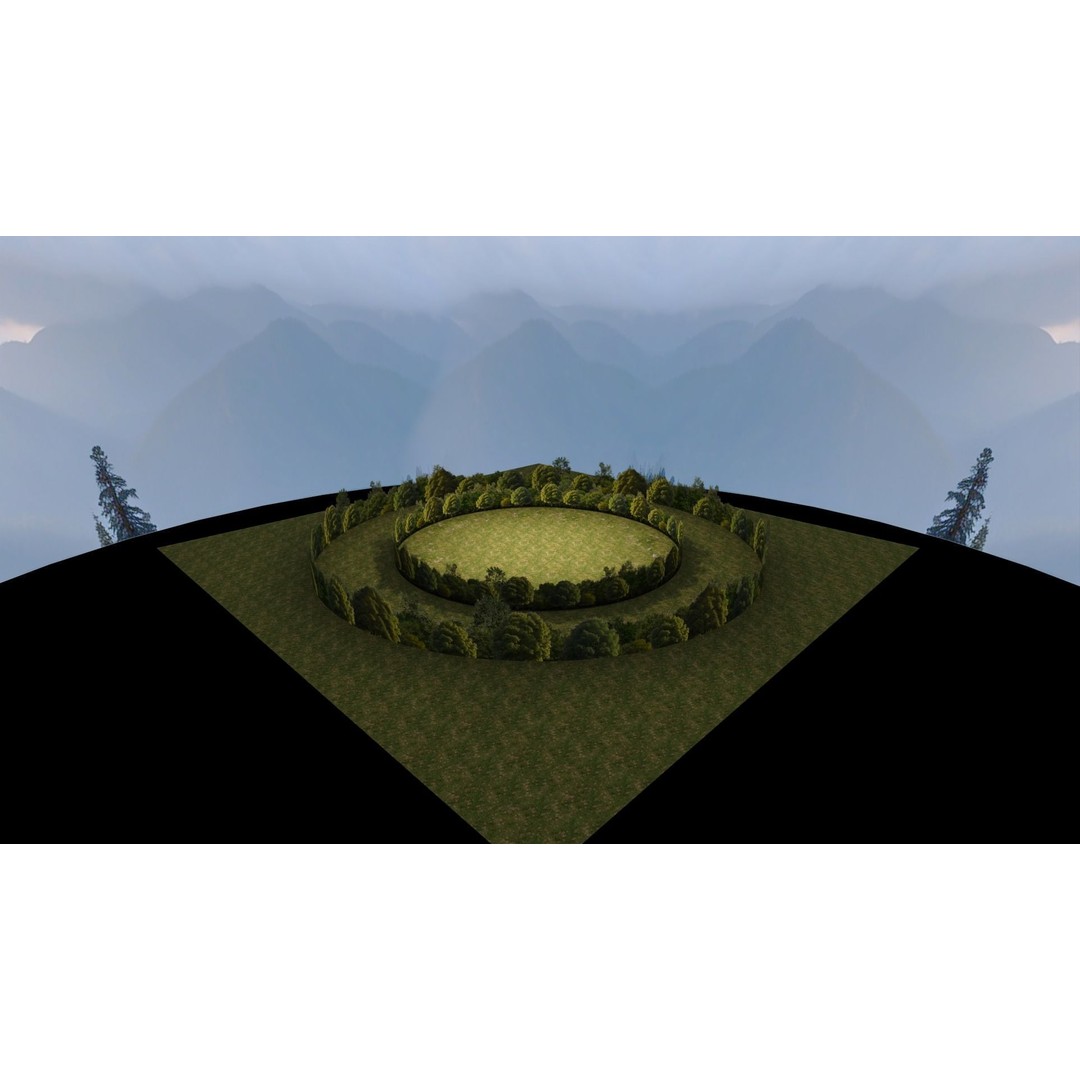 Trees 3D Model – Low Poly Background Asset with PBR Textures - View 3