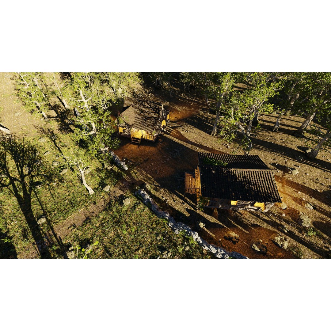 Cabins Scene 3D Model – Realistic Landscape with PBR Textures, Blender - View 12