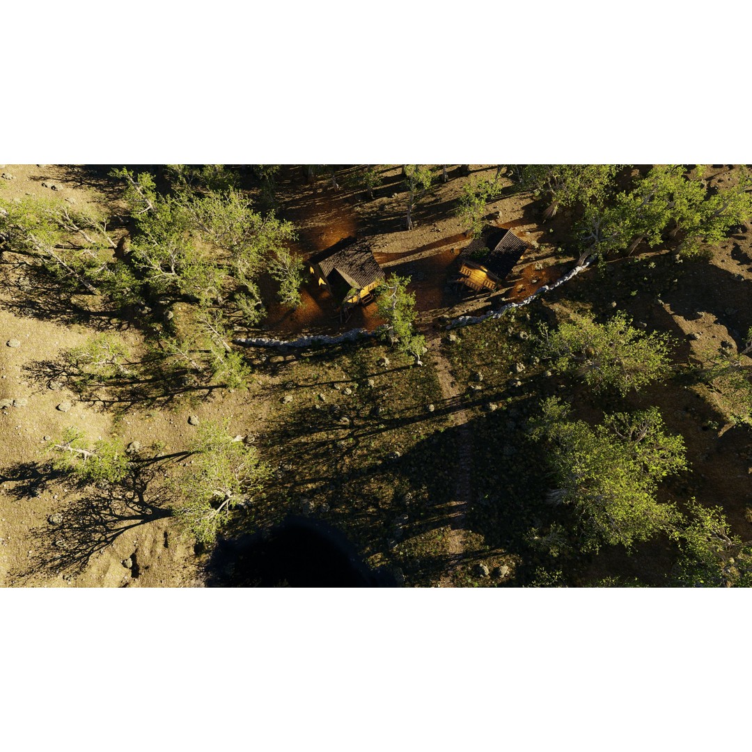 Cabins Scene 3D Model – Realistic Landscape with PBR Textures, Blender - View 14