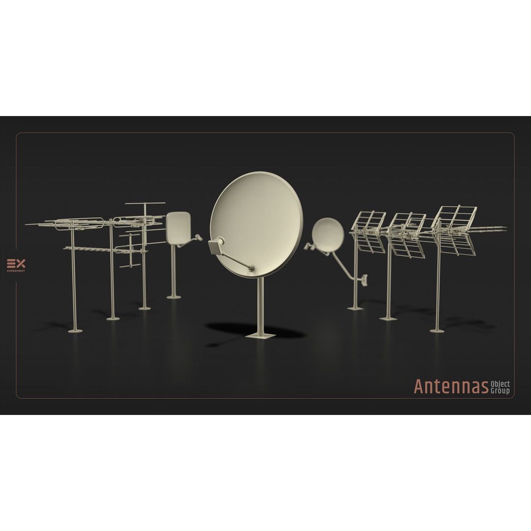 Rooftop Props 3D Model – Low Poly Exterior Assets, FBX, OBJ - View 9