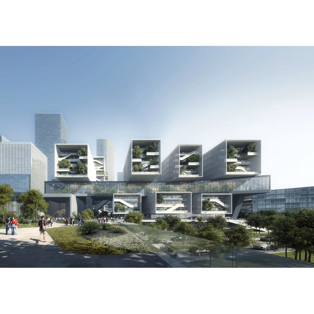 Waterfront Vertical Garden Towers 3D Model – High-Quality Archviz Asset, FBX, OBJ - View 2