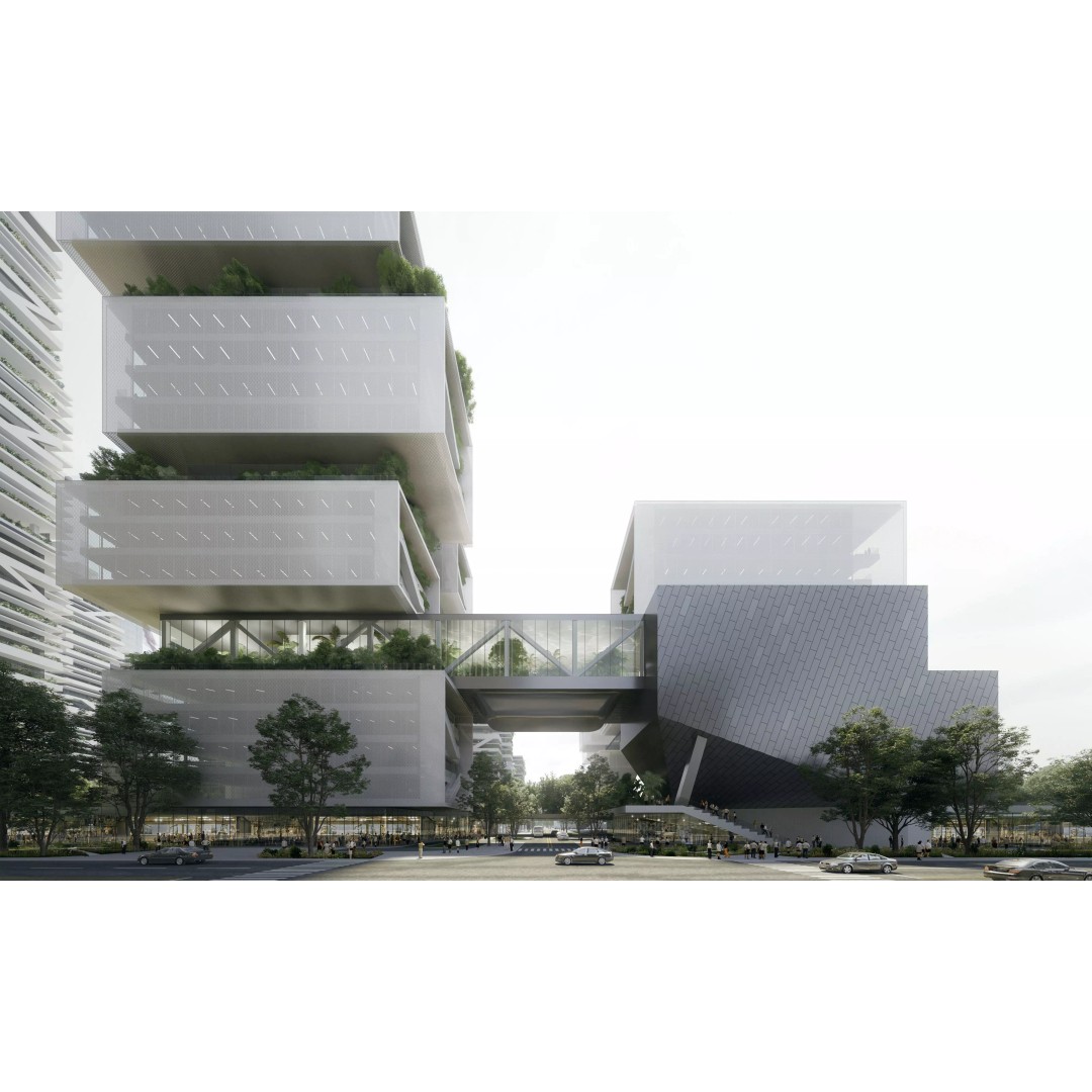Waterfront Vertical Garden Towers 3D Model – High-Quality Archviz Asset, FBX, OBJ - View 3