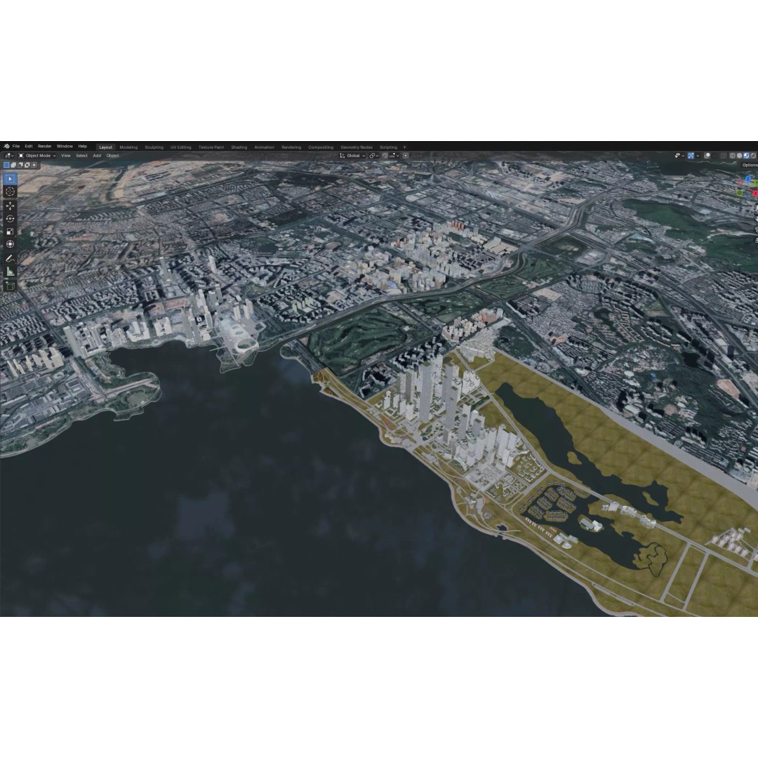 Waterfront Eco Business District 3D Model – High Quality Cityscape Asset