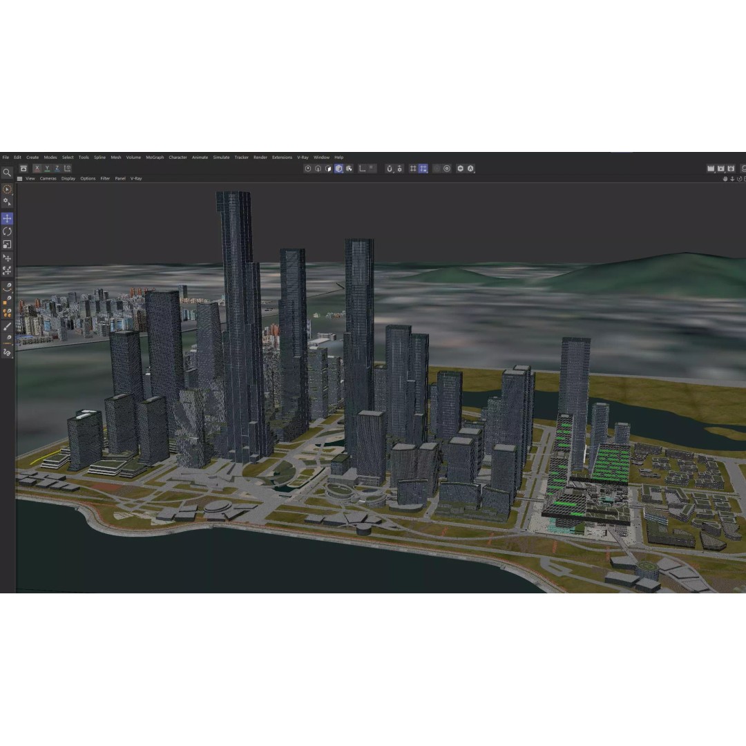 Waterfront Eco Business District 3D Model – High Quality Cityscape Asset - View 10