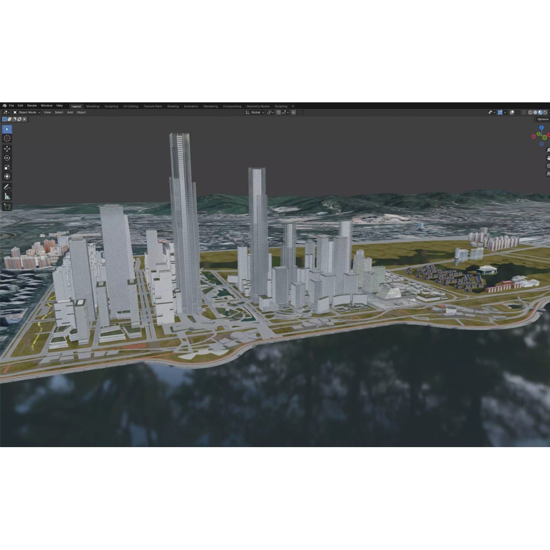 Waterfront Eco Business District 3D Model – High Quality Cityscape Asset - View 11