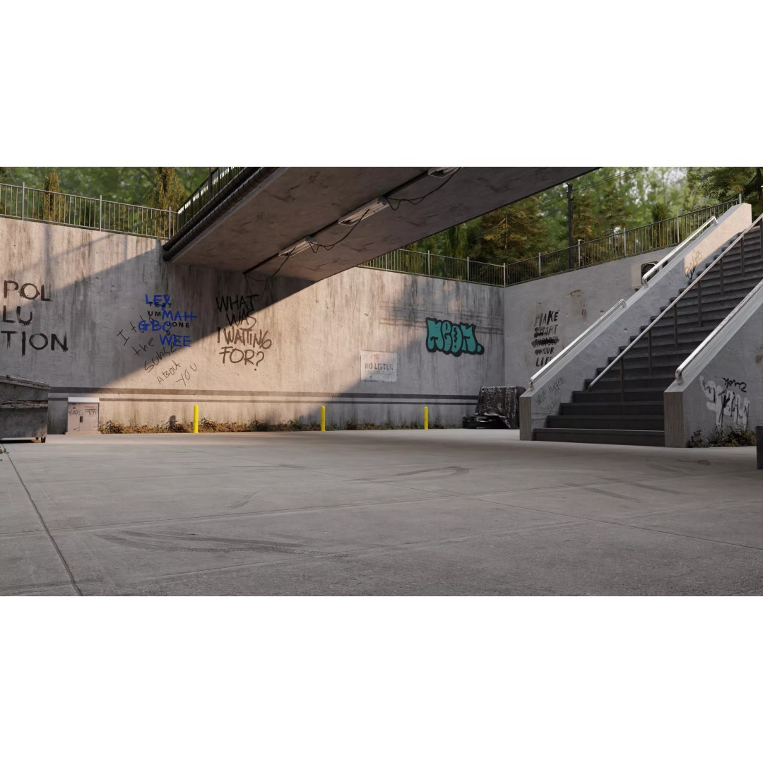 Urban Under Bridge Scene 3D Model – High Poly Game Ready, FBX, Blender - View 2
