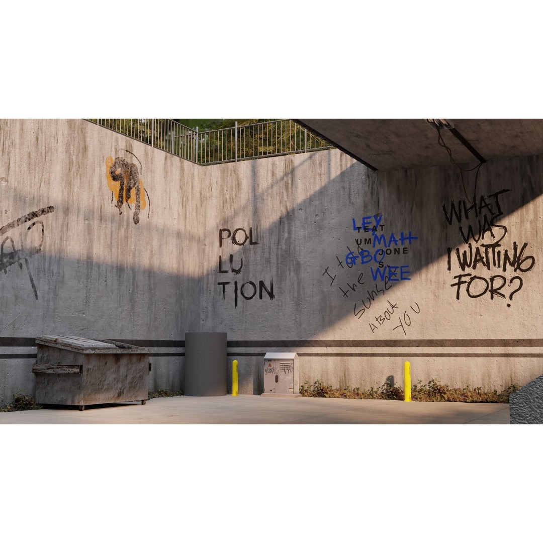Urban Under Bridge Scene 3D Model – High Poly Game Ready, FBX, Blender - View 7