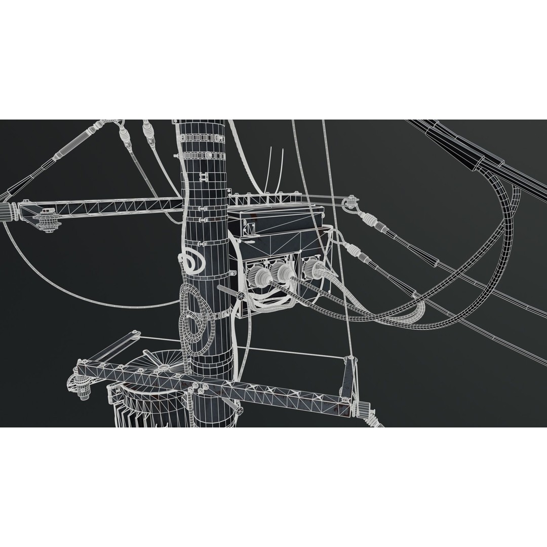 Japan Electric Pole 3D Model – Photorealistic Utility Asset, FBX