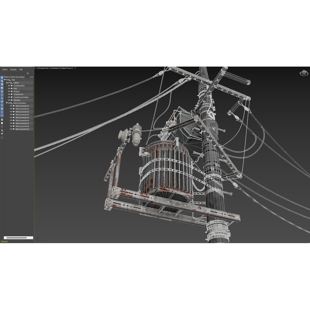 Japan Electric Pole 3D Model – Photorealistic Utility Asset, FBX - View 10