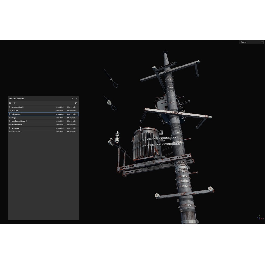 Japan Electric Pole 3D Model – Photorealistic Utility Asset, FBX - View 11