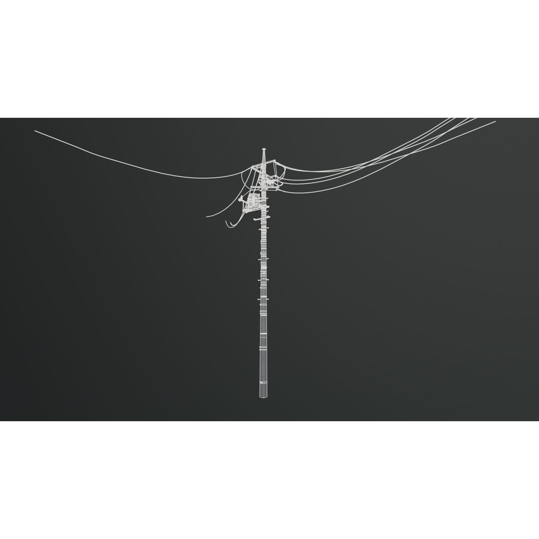 Japan Electric Pole 3D Model – Photorealistic Utility Asset, FBX - View 13
