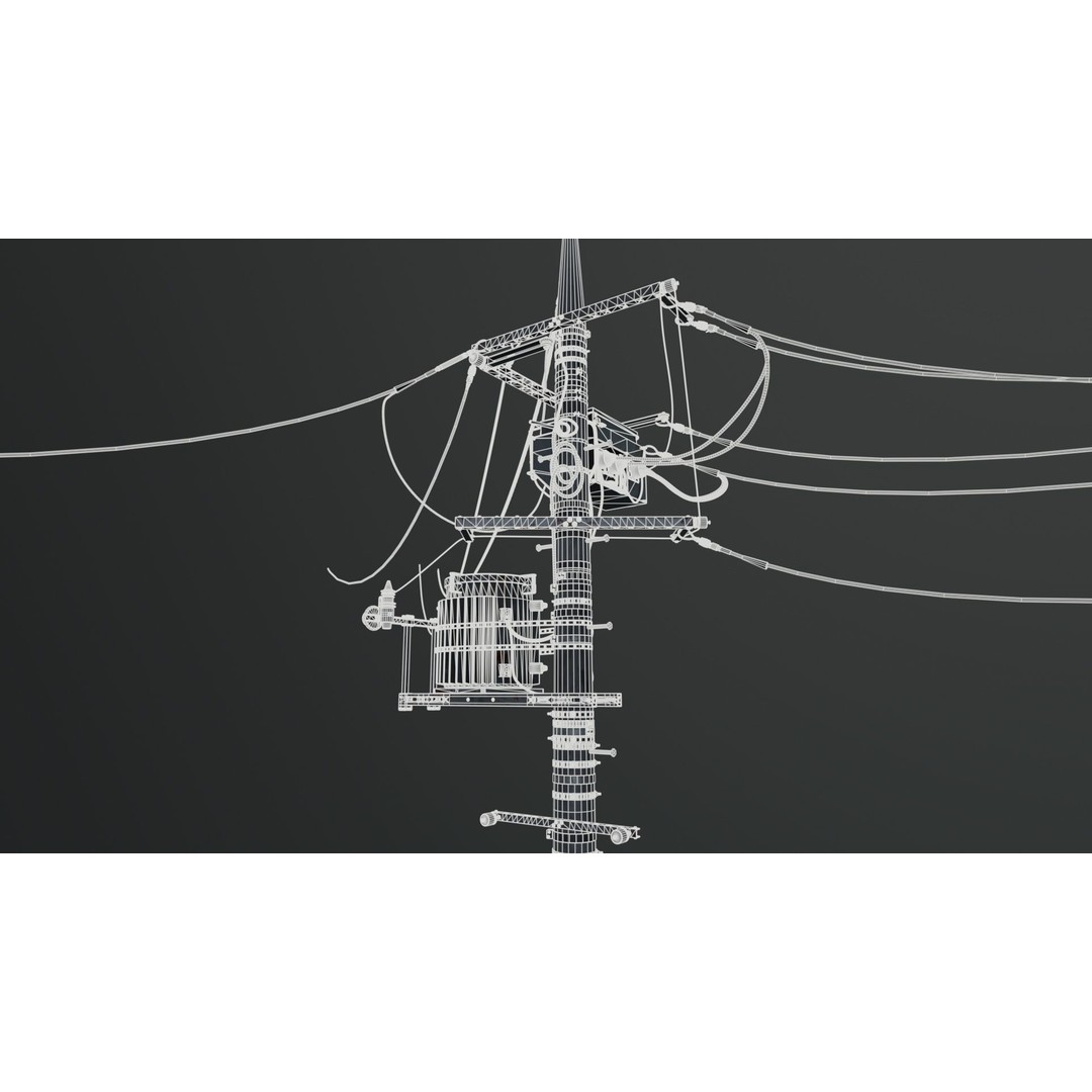 Japan Electric Pole 3D Model – Photorealistic Utility Asset, FBX - View 14