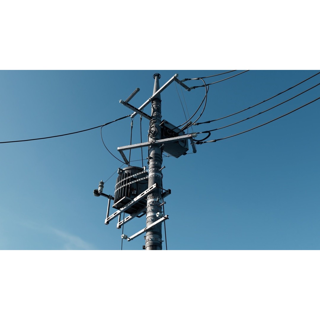 Japan Electric Pole 3D Model – Photorealistic Utility Asset, FBX - View 6