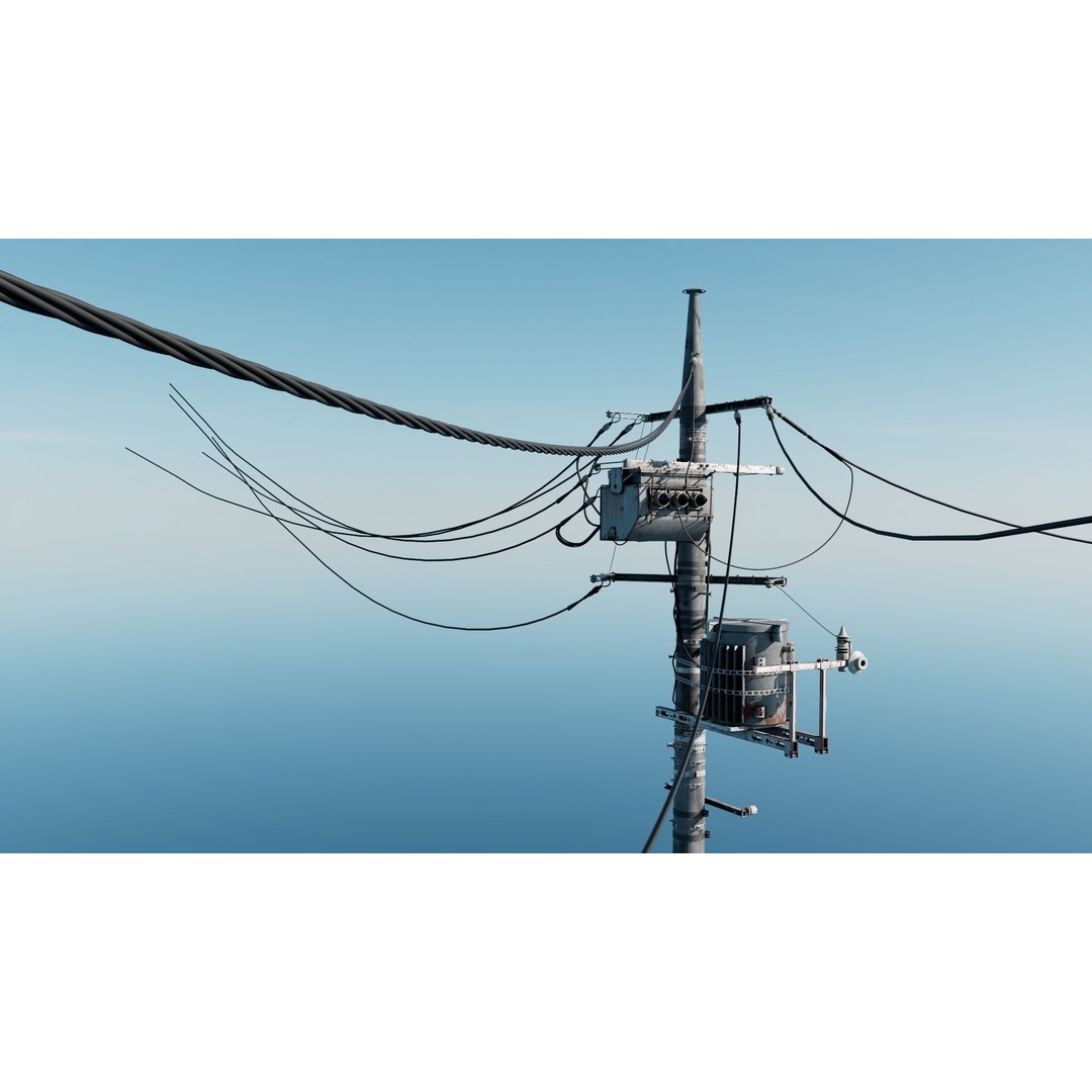 Japan Electric Pole 3D Model – Photorealistic Utility Asset, FBX - View 8