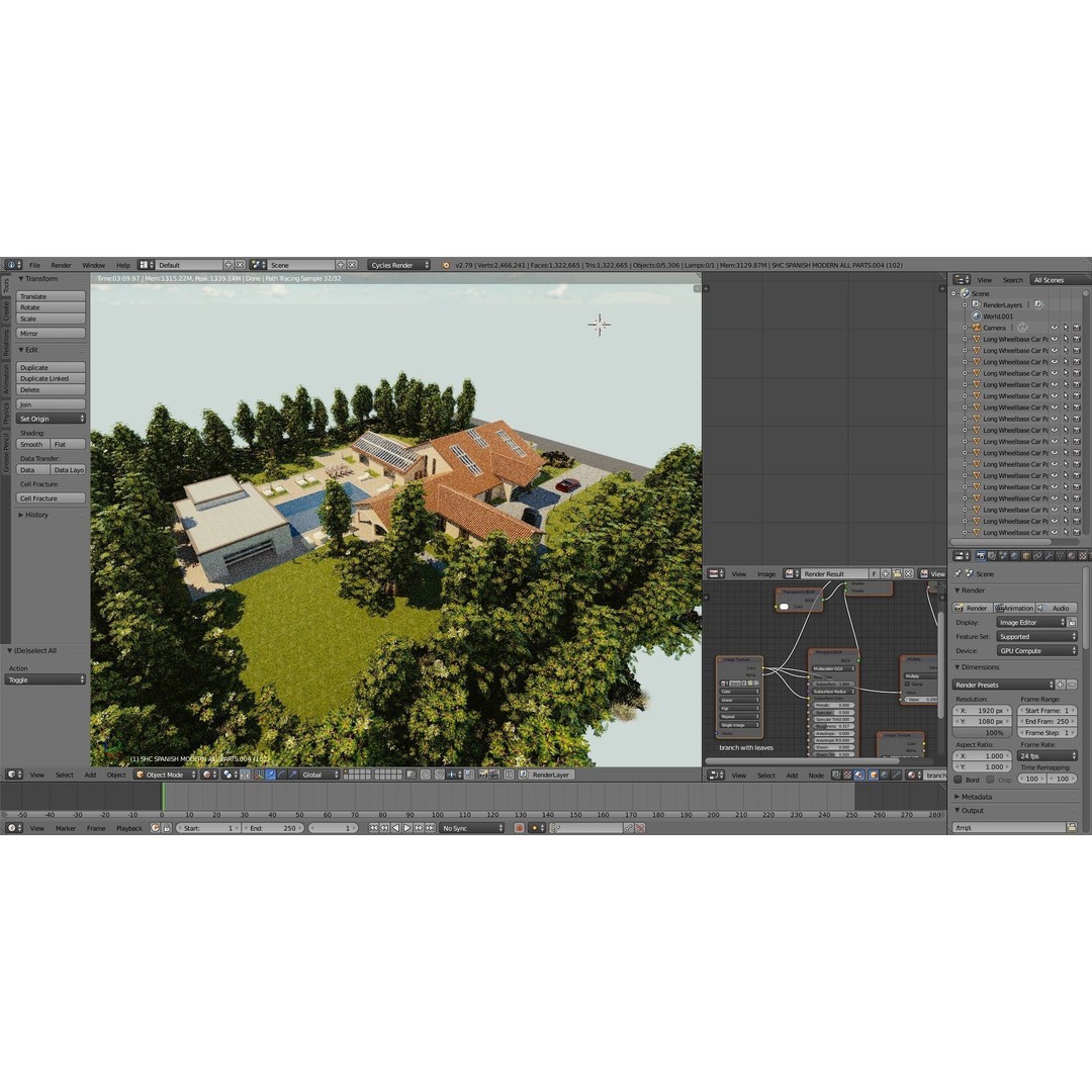 Modern Luxury Villa 3D Model – Spanish Style, Low Poly, Game Ready