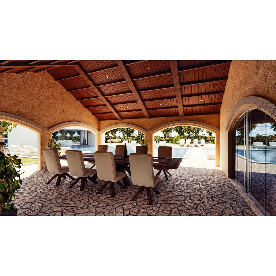 Modern Luxury Villa 3D Model – Spanish Style, Low Poly, Game Ready - View 13