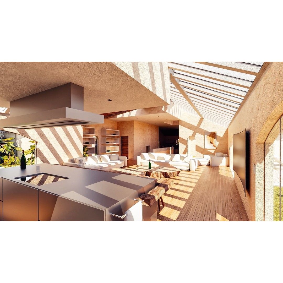 Modern Luxury Villa 3D Model – Spanish Style, Low Poly, Game Ready - View 14