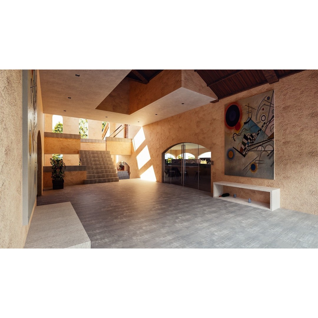 Modern Luxury Villa 3D Model – Spanish Style, Low Poly, Game Ready - View 17