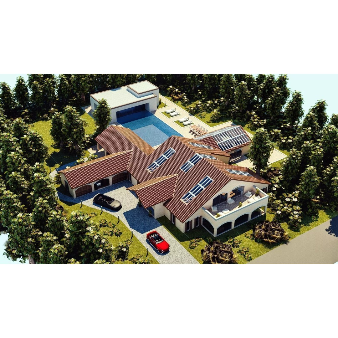 Modern Luxury Villa 3D Model – Spanish Style, Low Poly, Game Ready - View 2